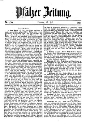 Pfälzer Zeitung Dienstag 20. Juli 1852