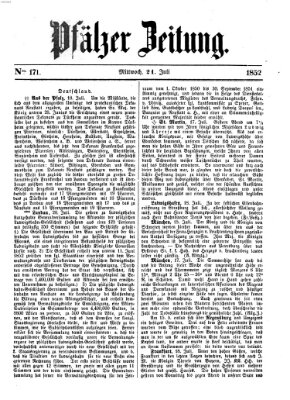 Pfälzer Zeitung Mittwoch 21. Juli 1852