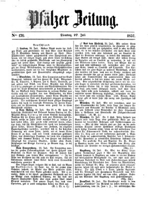 Pfälzer Zeitung Dienstag 27. Juli 1852