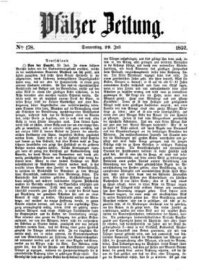 Pfälzer Zeitung Donnerstag 29. Juli 1852