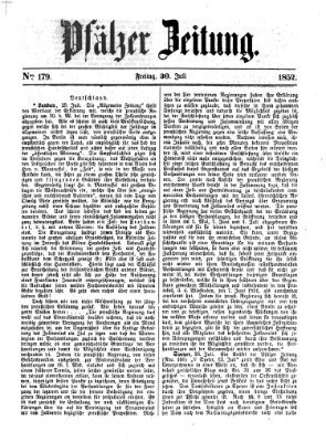 Pfälzer Zeitung Freitag 30. Juli 1852