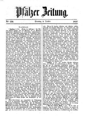 Pfälzer Zeitung Dienstag 5. Oktober 1852