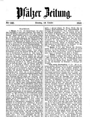 Pfälzer Zeitung Dienstag 19. Oktober 1852