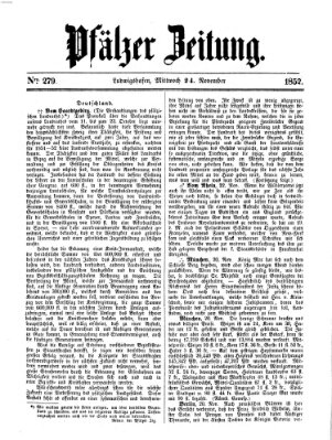 Pfälzer Zeitung Mittwoch 24. November 1852