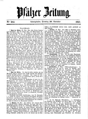 Pfälzer Zeitung Dienstag 30. November 1852