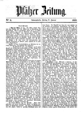 Pfälzer Zeitung Freitag 7. Januar 1853