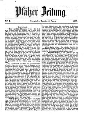 Pfälzer Zeitung Samstag 8. Januar 1853