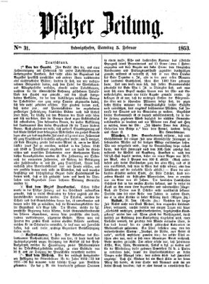 Pfälzer Zeitung Samstag 5. Februar 1853