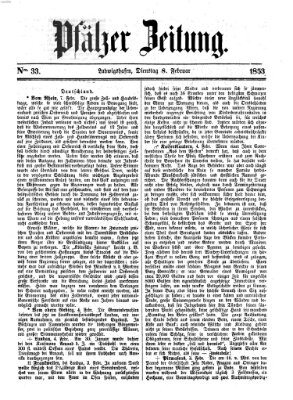 Pfälzer Zeitung Dienstag 8. Februar 1853