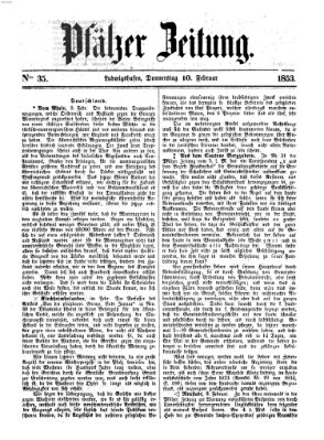 Pfälzer Zeitung Donnerstag 10. Februar 1853