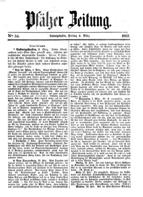 Pfälzer Zeitung Freitag 4. März 1853