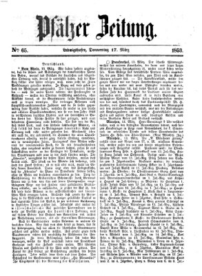 Pfälzer Zeitung Donnerstag 17. März 1853