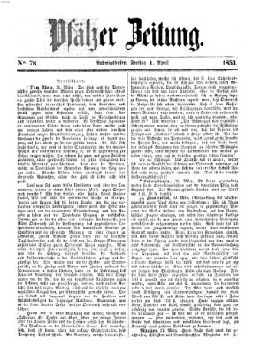 Pfälzer Zeitung Freitag 1. April 1853