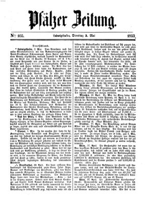 Pfälzer Zeitung Dienstag 3. Mai 1853