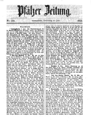 Pfälzer Zeitung Donnerstag 2. Juni 1853