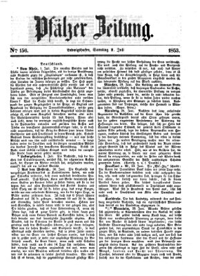 Pfälzer Zeitung Samstag 2. Juli 1853