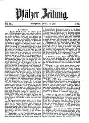 Pfälzer Zeitung Freitag 15. Juli 1853