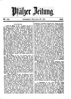 Pfälzer Zeitung Donnerstag 28. Juli 1853