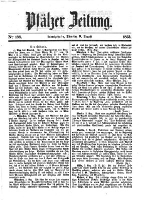 Pfälzer Zeitung Dienstag 9. August 1853