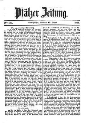 Pfälzer Zeitung Mittwoch 10. August 1853