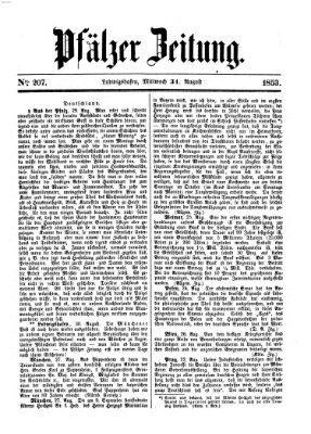 Pfälzer Zeitung Mittwoch 31. August 1853