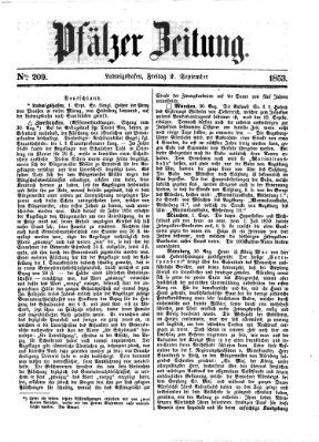 Pfälzer Zeitung Freitag 2. September 1853