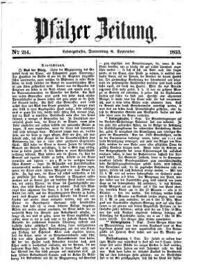 Pfälzer Zeitung Donnerstag 8. September 1853