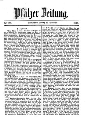 Pfälzer Zeitung Freitag 16. September 1853