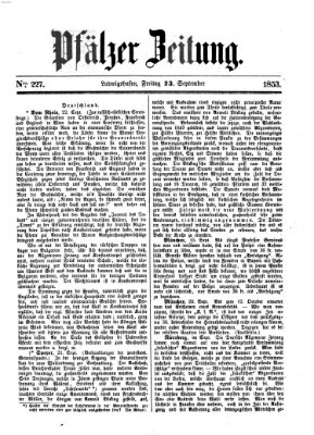 Pfälzer Zeitung Freitag 23. September 1853