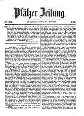 Pfälzer Zeitung Sonntag 25. September 1853