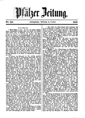 Pfälzer Zeitung Mittwoch 5. Oktober 1853