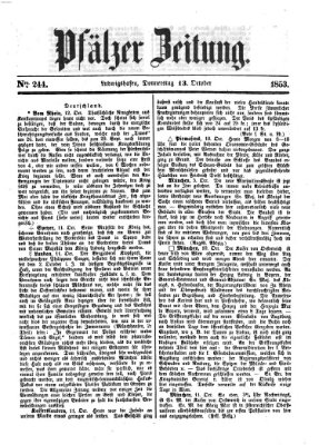 Pfälzer Zeitung Donnerstag 13. Oktober 1853