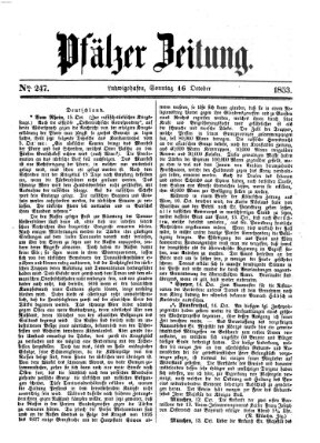 Pfälzer Zeitung Sonntag 16. Oktober 1853