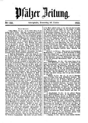 Pfälzer Zeitung Donnerstag 27. Oktober 1853