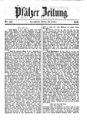 Pfälzer Zeitung Freitag 28. Oktober 1853