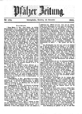 Pfälzer Zeitung Samstag 12. November 1853