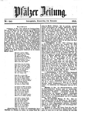 Pfälzer Zeitung Donnerstag 24. November 1853