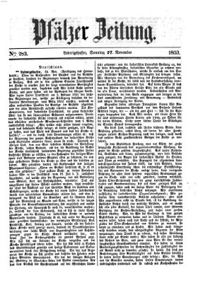 Pfälzer Zeitung Sonntag 27. November 1853