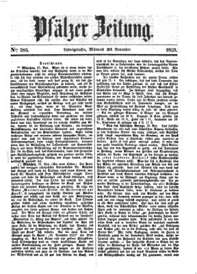 Pfälzer Zeitung Mittwoch 30. November 1853