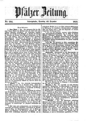 Pfälzer Zeitung Samstag 10. Dezember 1853