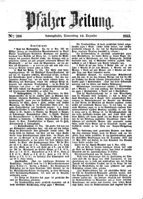 Pfälzer Zeitung Donnerstag 15. Dezember 1853