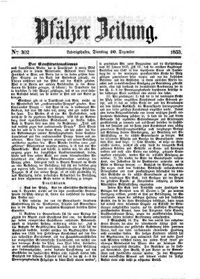 Pfälzer Zeitung Dienstag 20. Dezember 1853