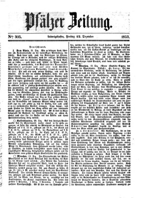 Pfälzer Zeitung Freitag 23. Dezember 1853