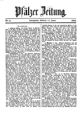 Pfälzer Zeitung Mittwoch 11. Januar 1854