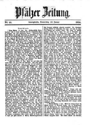 Pfälzer Zeitung Donnerstag 12. Januar 1854