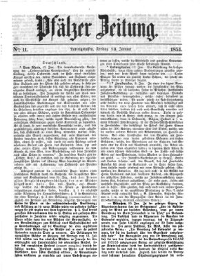 Pfälzer Zeitung Freitag 13. Januar 1854