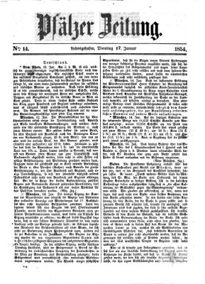 Pfälzer Zeitung Dienstag 17. Januar 1854