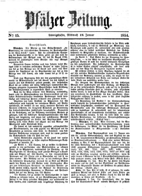 Pfälzer Zeitung Mittwoch 18. Januar 1854