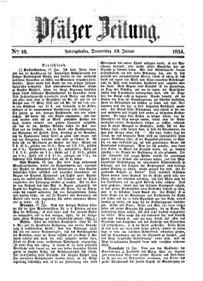 Pfälzer Zeitung Donnerstag 19. Januar 1854