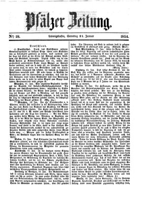 Pfälzer Zeitung Samstag 21. Januar 1854